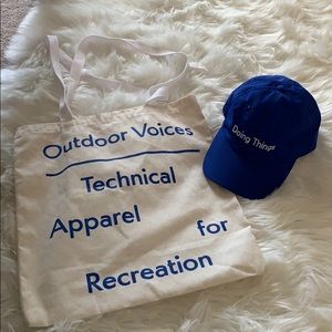 Outdoor Voices Tote and Hat Set